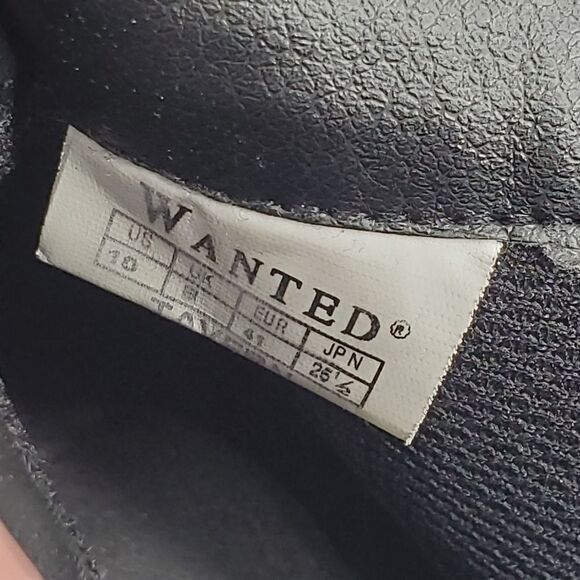 10 WANTED BLACK GOLD faux leather heeled zip BOOTS BOOTIES - Picture 11 of 13